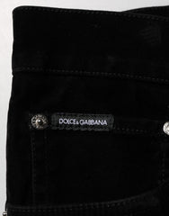 Dolce & Gabbana Black Cotton Slim Fit Denim Trouser Jeans