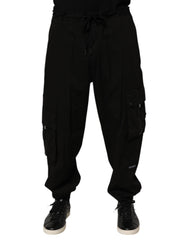 Dolce & Gabbana Black Cotton Cargo Jogger Sweatpants Pants