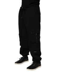 Dolce & Gabbana Black Cotton Cargo Jogger Sweatpants Pants