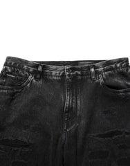 Dolce & Gabbana Black Washed Ripped Loose Cotton Denim Jeans