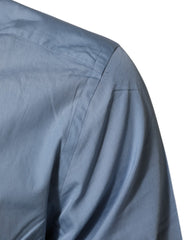 Dolce & Gabbana Blue Cotton Collared GOLD Formal Dress  Shirt