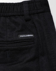 Dolce & Gabbana Black Cashmere Dress Formal Men Trouser Pants