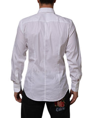 Dolce & Gabbana White Cotton MARTINI Formal Men Dress Shirt