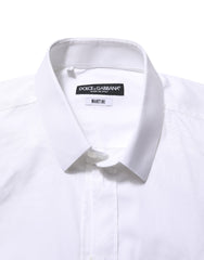 Dolce & Gabbana White Cotton MARTINI Formal Men Dress Shirt