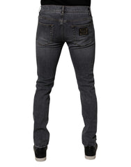 Dolce & Gabbana Dark Gray Cotton Stretch Skinny Denim Jeans