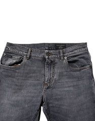 Dolce & Gabbana Dark Gray Cotton Stretch Skinny Denim Jeans