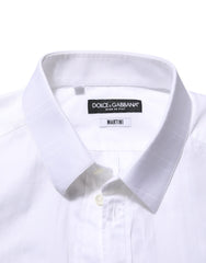Dolce & Gabbana White Cotton MARTINI Men Formal Dress Shirt