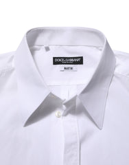 Dolce & Gabbana White Cotton MARTINI Men Formal Dress Shirt