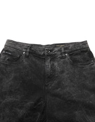 Dolce & Gabbana Black Cotton Mid Waist Denim Men Bermuda Short