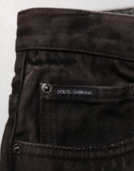 Dolce & Gabbana Black Cotton Tattered Denim Men Bermuda Short