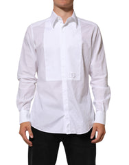 Dolce & Gabbana White Cotton MARTINI Bib Formal Dress Shirt
