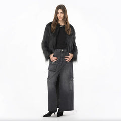 PINKO Black Cotton Skirt