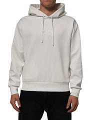 Dolce & Gabbana White Logo Hooded Men Sweatshirt  Sweater