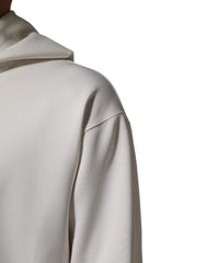 Dolce & Gabbana White Logo Hooded Men Sweatshirt  Sweater