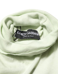 Dolce & Gabbana Light Green Logo TurtleNeck Pullover Sweater