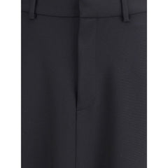 Balenciaga Black Fleece Wool Long Skirt