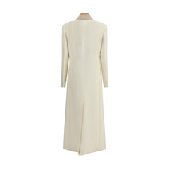 Di Stavnitser White Fleece Wool Coat