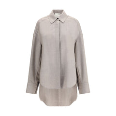 Di Stavnitser Gray Fleece Wool Dress Shirt