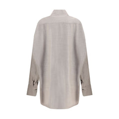 Di Stavnitser Gray Fleece Wool Dress Shirt