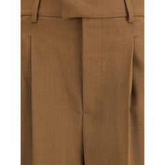 Ami Paris Brown Wool Casual Pants