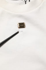 Dolce & Gabbana White DG Logo Crew Neck Sweatshirt Sweater