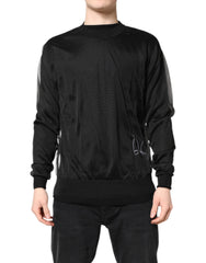 Dolce & Gabbana Black Logo Polyester CrewNeck Sweatshirt Sweater