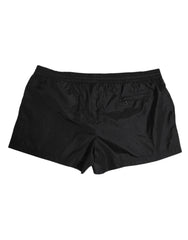 Dolce & Gabbana Black Logo Polyester Beachwear Shorts Swimwear
