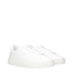 Versace White Leather Low Top Sneakers