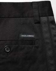 Dolce & Gabbana Black Cotton Stretch Casual Trouser Pants