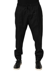 Dolce & Gabbana Black Drawstring Men Jogger Sweatpants Pants