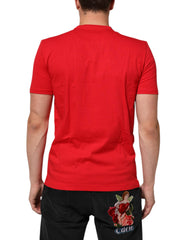 Dolce & Gabbana Red Goodluck 2023 Cotton Crew Neck T-shirt