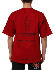 Dolce & Gabbana Red Logo Eye Print Cotton Short Sleeve T-shirt