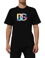 Dolce & Gabbana Black Logo Print Cotton Crew Neck  T-shirt