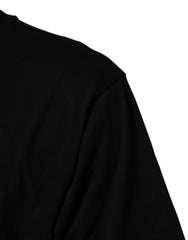 Dolce & Gabbana Black Logo Print Cotton Crew Neck  T-shirt
