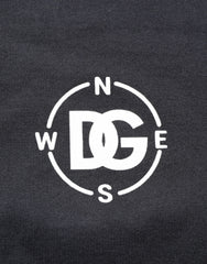 Dolce & Gabbana Black Logo Compass Cotton Crew Neck T-shirt