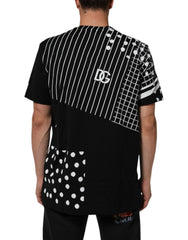 Dolce & Gabbana Black Cotton Polka Dots Round Neck T-shirt