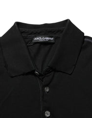 Dolce & Gabbana Black Cotton Graphic Print PoloShirt T-shirt