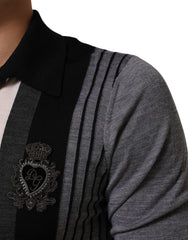 Dolce & Gabbana Black White Polka Dot Collared Polo T-shirt