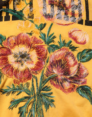 Dolce & Gabbana Yellow Secret Graden Floral Cotton Crew Neck T-shirt