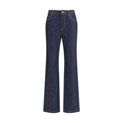 Alexander McQueen Blue Cotton Straight-Leg Jeans