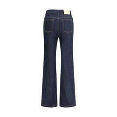 Alexander McQueen Blue Cotton Straight-Leg Jeans