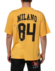 Dolce & Gabbana Yellow Secret Graden Floral Cotton CrewNeck T-shirt