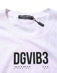 Dolce & Gabbana White Cotton Sleeveless Printed Tank T-shirt