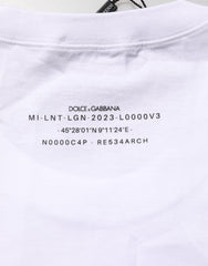 Dolce & Gabbana White Cotton Sleeveless Printed Tank T-shirt