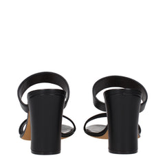 The Row Black Leather Stiletto Heel Sandals