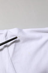 Dolce & Gabbana White Graphic Print Cotton CrewNeck T-shirt