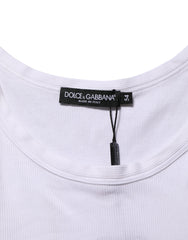 Dolce & Gabbana White Sleeveless Round Neck Tank Top T-shirt