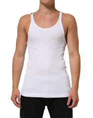 Dolce & Gabbana White Sleeveless Round Neck Tank Top T-shirt