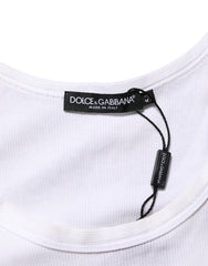 Dolce & Gabbana White Sleeveless Round Neck Tank Top T-shirt