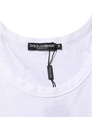Dolce & Gabbana White Sleeveless Round Neck Tank T-shirt